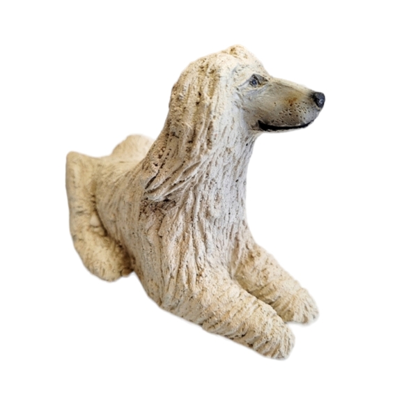 Vintage Ceramic Afghanhound Lying Down Figurine - Picture 7 of 9